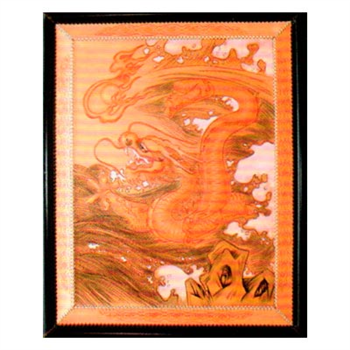 蒙古族特色工艺品蒙古皮画手工真皮艺术装饰画龙100x82cm