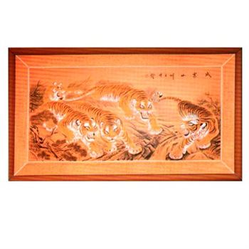 蒙古族特色工艺品蒙古皮画手工真皮艺术装饰画威震山川200x110cm